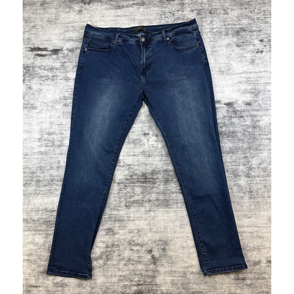 Liverpool Los Angeles‎ Mens Slim Straight Dark Wash Stretch Jeans 42W 34L Blue